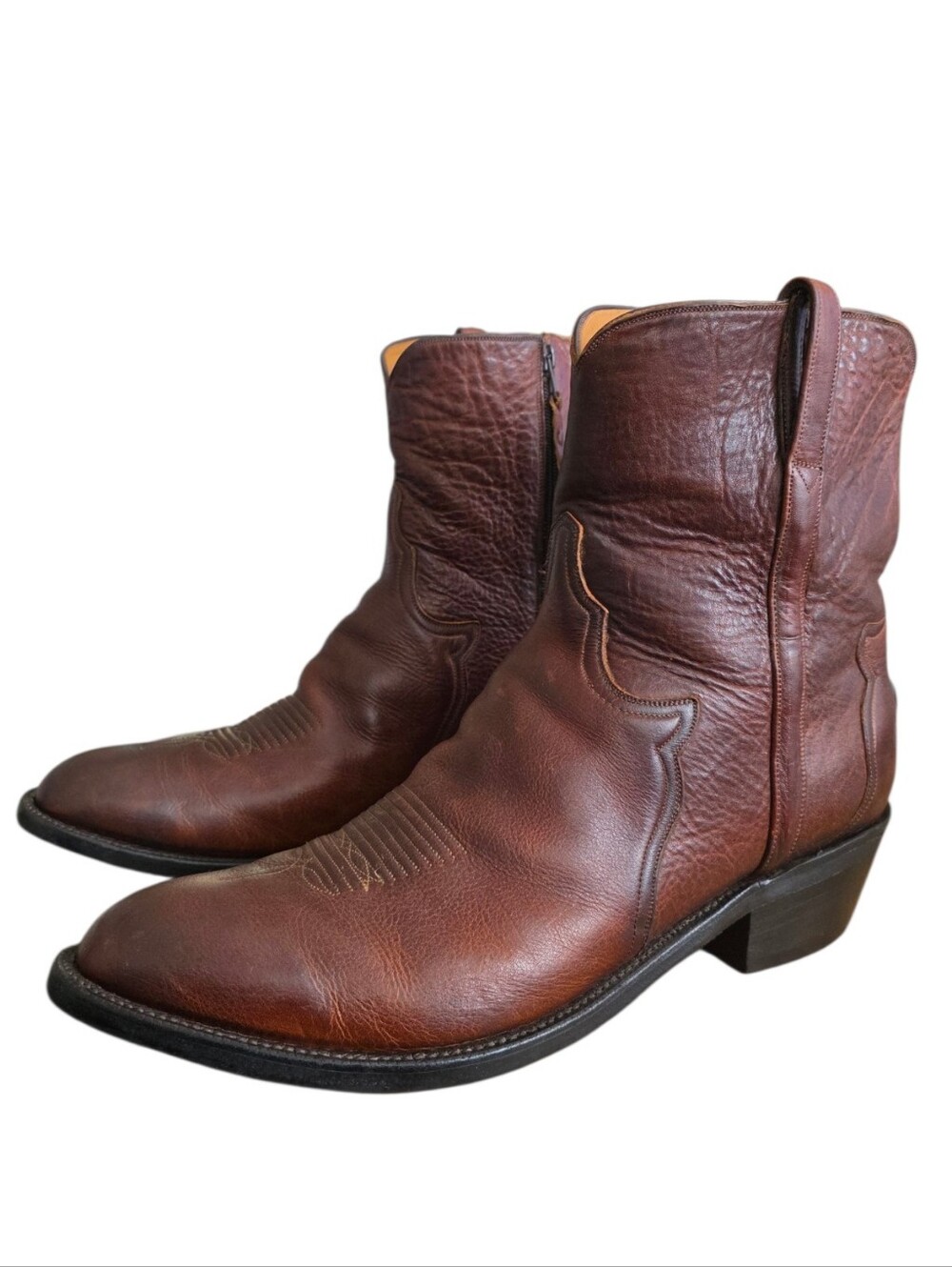 Lucchese Classics Buffalo Skin Western Boots F564963 Men’s Size 15 Red Brown